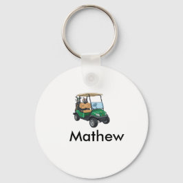 Llavero Green golf car name man sports boy gifts letter 