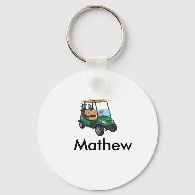 Llavero Green golf car name man sports boy gifts letter  (Anverso)