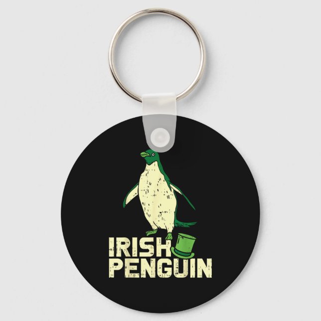 Llavero Green Irish Penguin Cute St Patricks Day Animal Lo (Anverso)