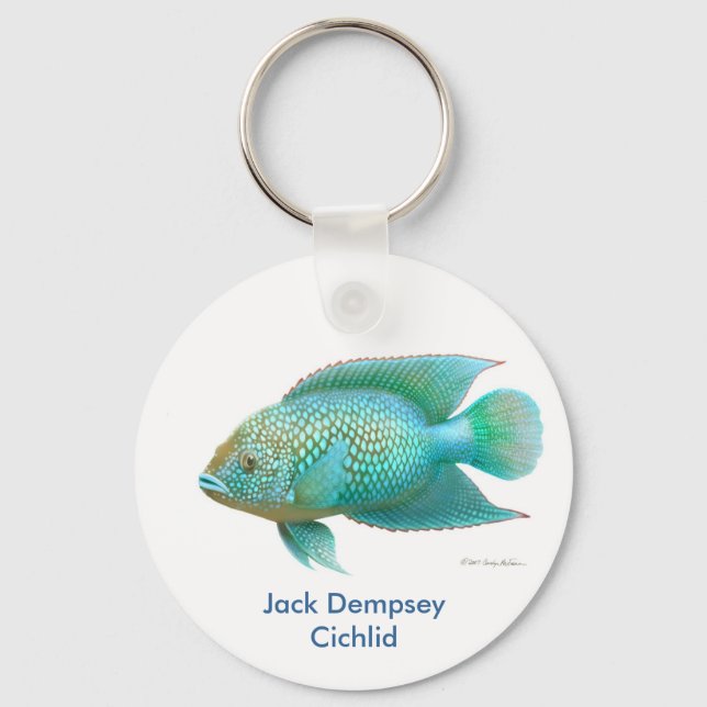 Llavero Green Jack Dempsey Cichlid (Anverso)