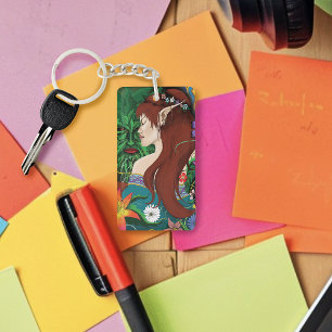 Llavero Green Man Elf Fantasy Floral