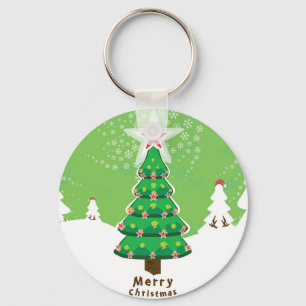 Llavero Green Merry Christmas Tree