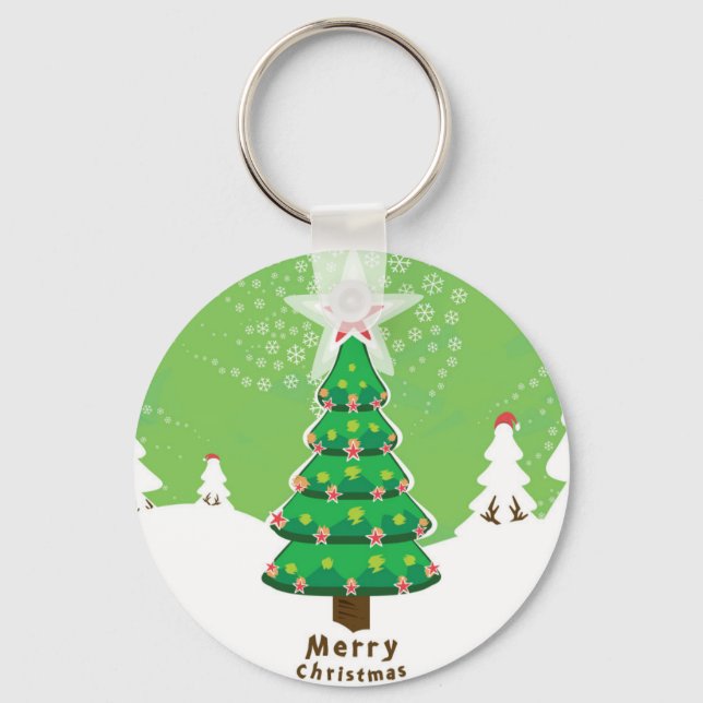 Llavero Green Merry Christmas Tree (Anverso)
