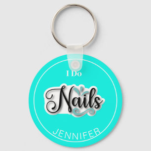 Llavero Green Modern I Do Nails Nail Technician Keychain