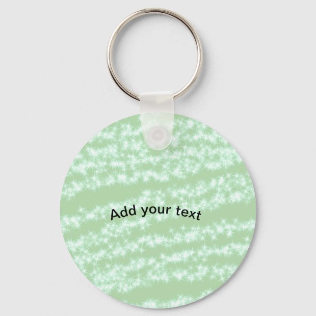 Llavero Green pastel glitter sparkle name text boho retro  (Anverso)