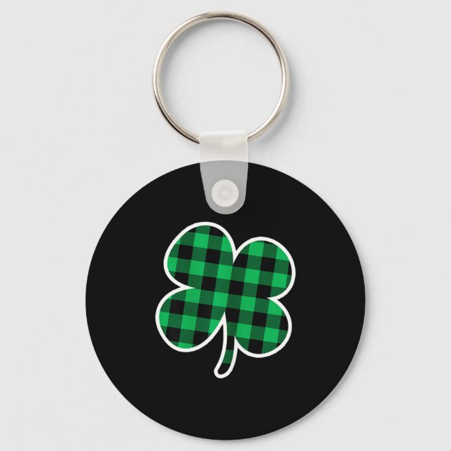 Llavero Green Plaid Clover St Patricks Day Women Shamrock  (Anverso)