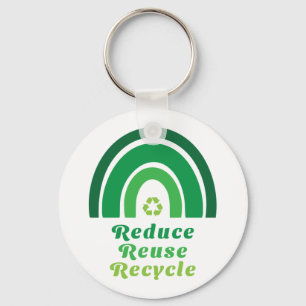 Llavero Green Rainbow Environmental Reduce Reuse Reuse Reu