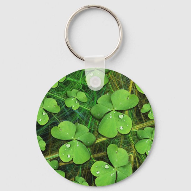 Llavero Green Shamrock St Patrick's Day Keychain (Anverso)