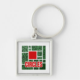 Llavero Green Spotted Abstraction with Red Accents