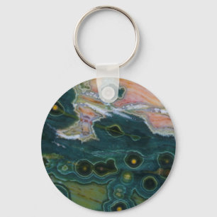 Llavero Green Spotted Ocean Jasper