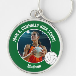 Llavero Green Volleyball Player Photo Keepsake