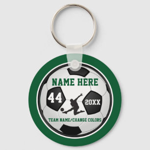Llavero Green, White, Black Personalized Soccer Keychain