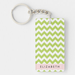 Llavero Green Zigzag, Green Chevron, Tu Nombre
