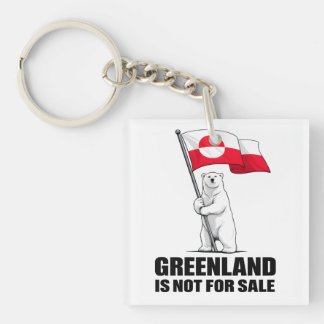 Llavero Greenland Is Not for Sale Polar Bear With Flag