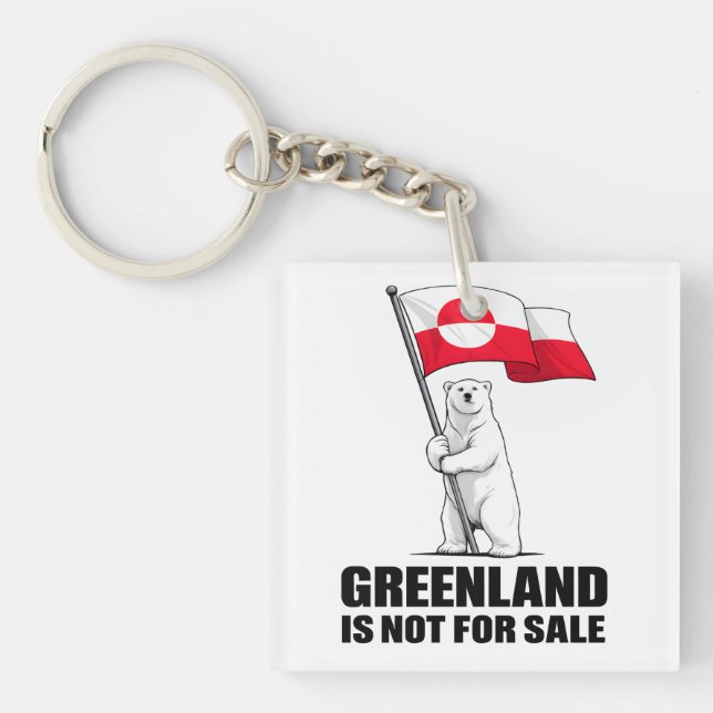 Llavero Greenland Is Not for Sale Polar Bear With Flag (Frente)