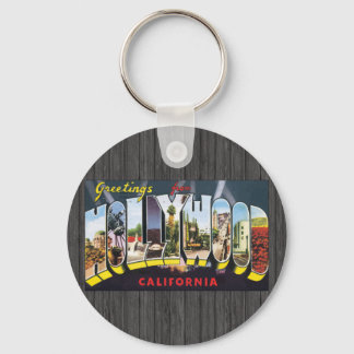 Llavero Greetings From Hollywood California, Vintage
