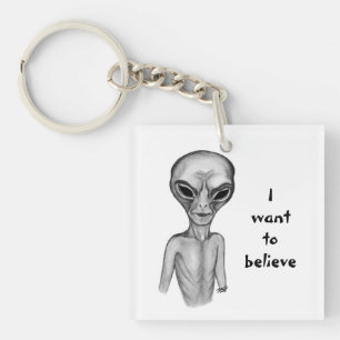 Llavero Grey Alien , quiero creer