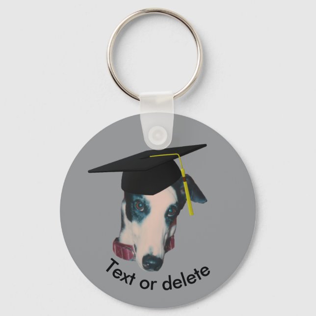 Llavero Greyhound The Graduate Funny Dog Personalized  (Anverso)