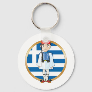 Llavero Griego Evzone con la bandera