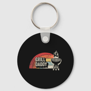Llavero Grill Daddy Retro Atardecer Bbq Gráfico Para Papá