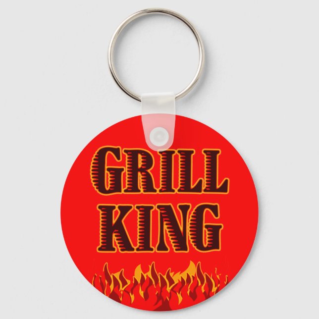 Llavero Grill King BBQ Saying Keychain (Anverso)
