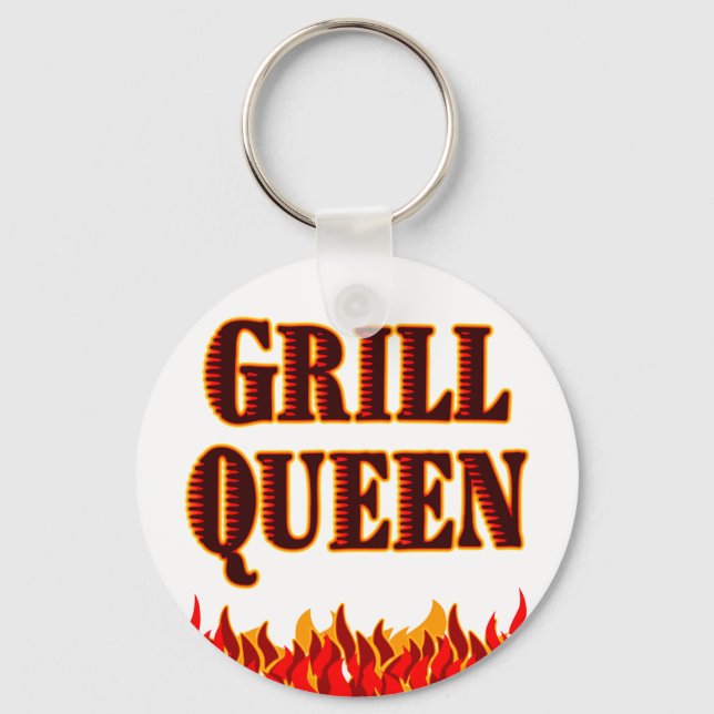 Llavero Grill Queen Funny BBQ Saying (Anverso)