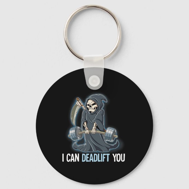 Llavero Grim Reaper Gym Weight Training I Can Deadlift You (Anverso)