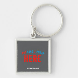 LLAVERO GRIS DE PERSONALIZABLE MODERNO ELEGANTE VERIFICADO