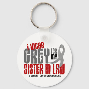 Llavero Gris del desgaste del tumor cerebral I para mi