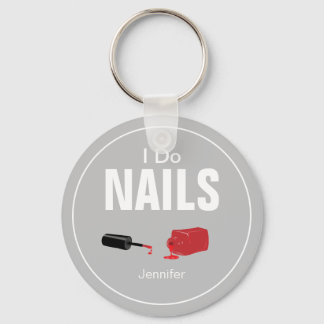 Llavero Gris Moderno I Do Nails (Técnico De Uñas)
