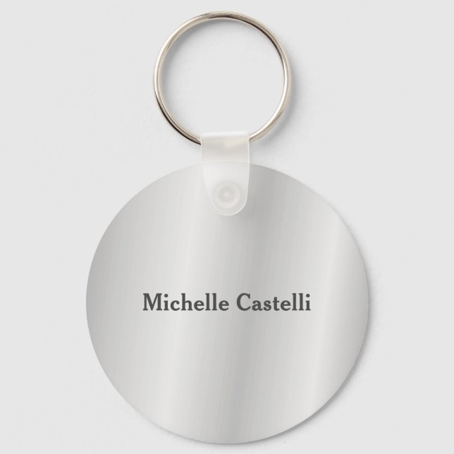 Llavero Gris plateado Profesional Único Clásico Simple (Anverso)