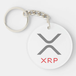 Llavero gris y rojo de la ondulación de XRP del