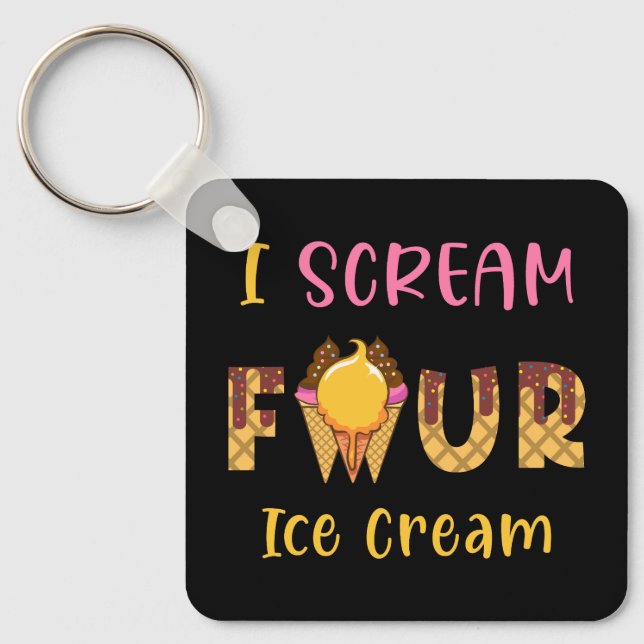 Llavero Grito Cuatro Hijos Crema De Hielo Niño Chica 4º Cu (Anverso)