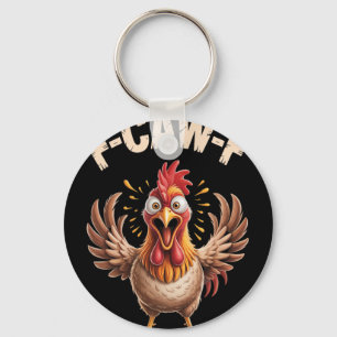 Llavero Grito de pollo divertido con mirada sarcástica H