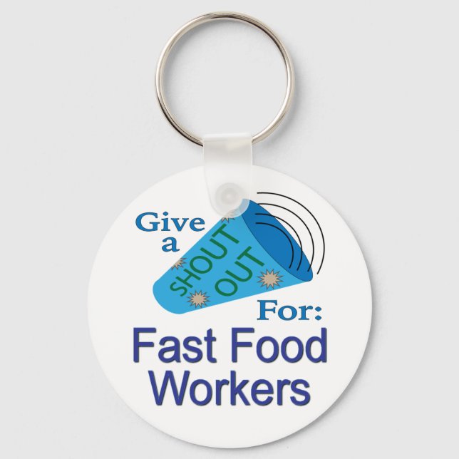 Llavero Gritos a los trabajadores de comida rápida (Anverso)