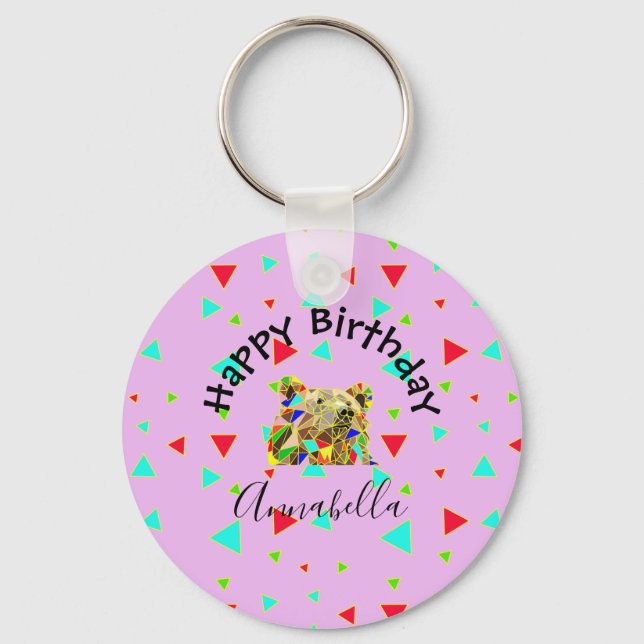 Llavero Grizzly Bear Rosa (Anverso)