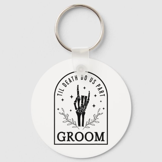 Llavero Groom Bride Skeleton Participación Gótica en Hallo (Anverso)