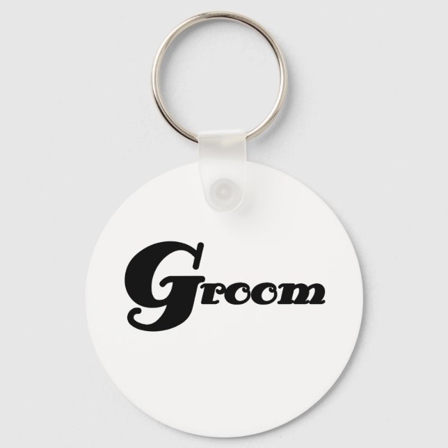 Llavero Groom de texto negro (Anverso)