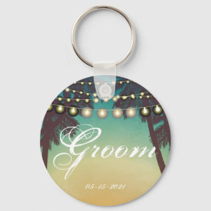 Llavero Groom Key Chain Beach Sunset Palm Tree String Lip
