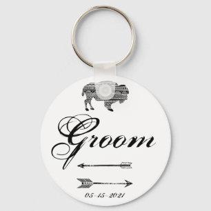 Llavero Groom Key Chain Boho Buffalo Tribal Pattern Bohemi