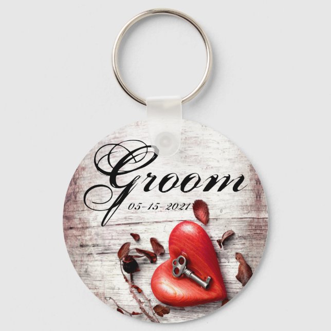 Llavero Groom Key Chain Country Wood Key to my Heart Rusti (Anverso)