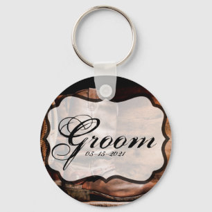 Llavero Groom Key Chain Cowboy Boots Barn Wood Rustic Coun