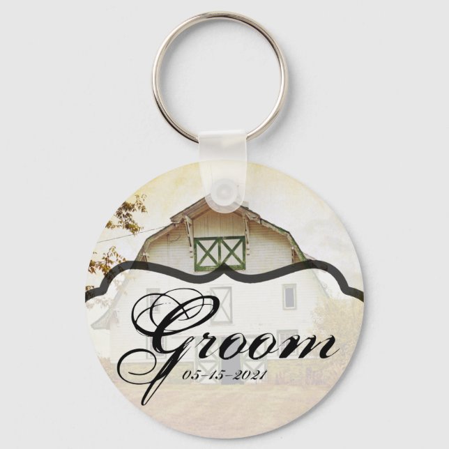 Llavero Groom Key Chain Sunset Barn Country Russt Field H (Anverso)