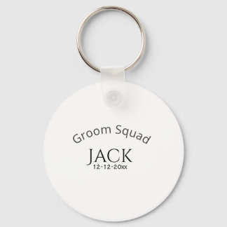 Llavero Groom squad name date year bold letter bachelorett