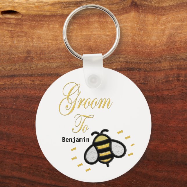 Llavero Groom To Be Bachelor Wedding Party Personaliza (Anverso)