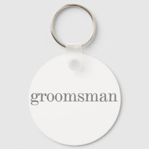 Llavero Groomsman de texto gris