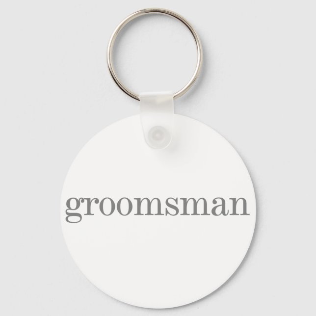 Llavero Groomsman de texto gris (Anverso)