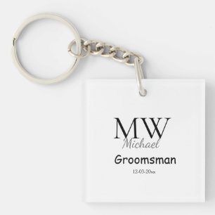 Llavero groomsman minima simple personalizado con nombre e
