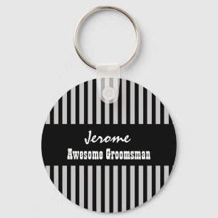 Llavero GROOMSMAN Nombre personalizado HUELLAS de plata ne