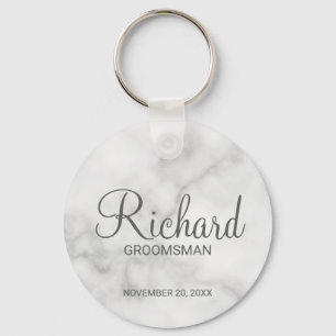 Llavero Groomsman personalizado con escritura moderna de m